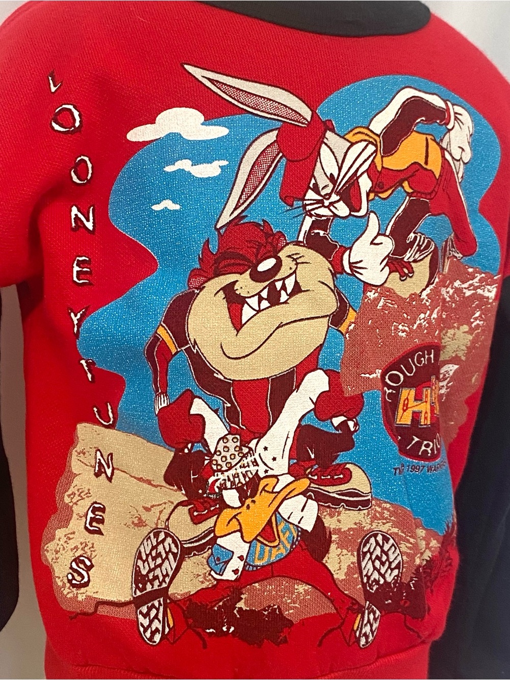 Vintage 90’s Looney Tunes Bugs Bunny Taz & Daffy Sweatshirt Size 5 - Picture 4 of 7